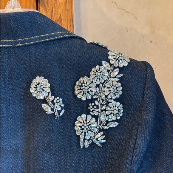 Cinq A Sept NWT $595 Khloe Crystal Chrysanthemum Blazer 2 Indigo - Picture 7 of 9